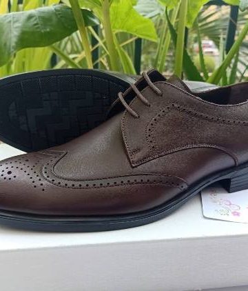 Coffee oxford leather shoe