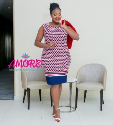 Red and white dotted dress suit