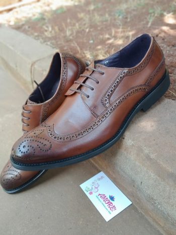 Coffee brown oxford suit shoe