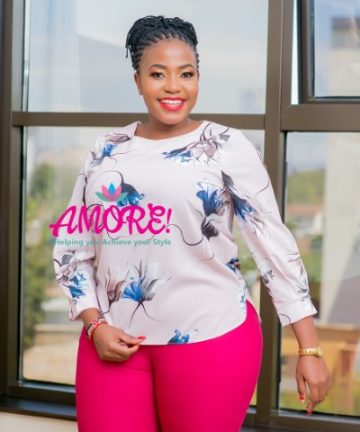 Beige top with brown florals