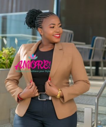 Caramel brown one button blazer