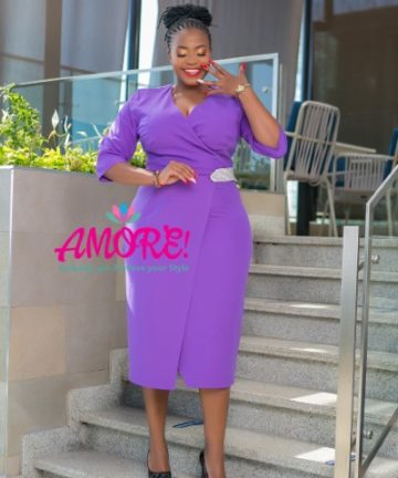 Light purple midi dress