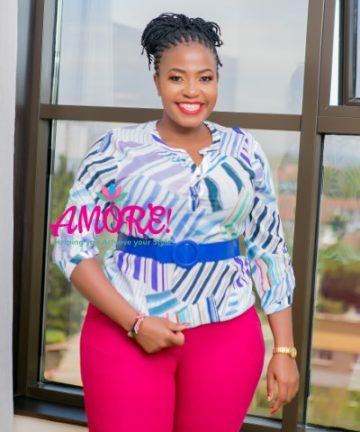 Multicolored top with blue belt