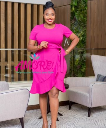 Fuschia pink skater with belt