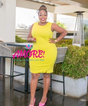 Neon green sleeveless shift dress