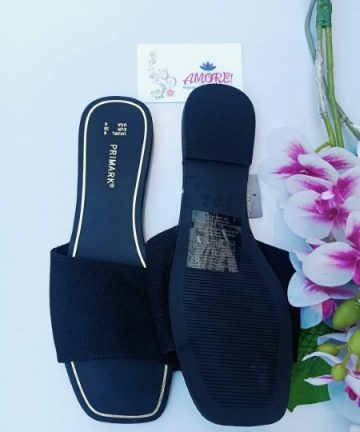 Black gold lined sandal