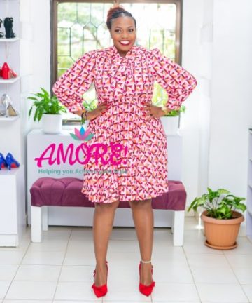 Multicolored printed skater dress