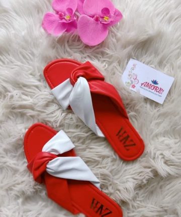 Red white sandal