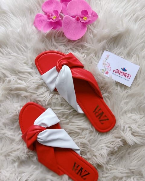 Red white sandal