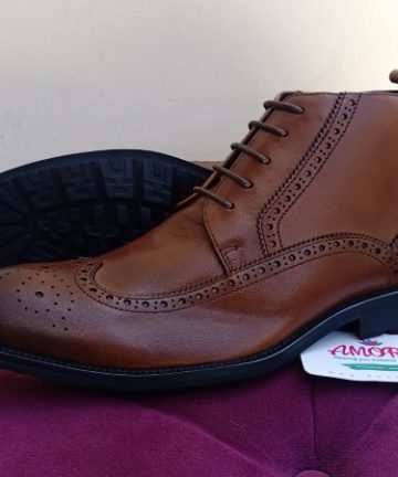 Coffee brown brogue boot