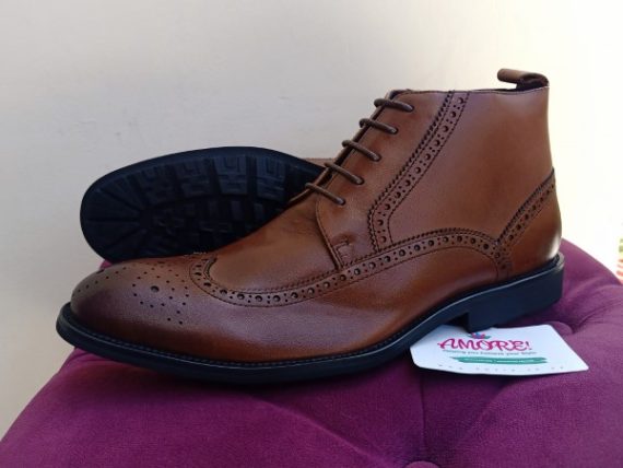 Coffee brown brogue boot