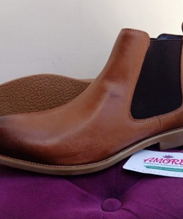 Cognac brown chelsea boot