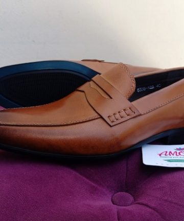 Cognac brown penny loafer
