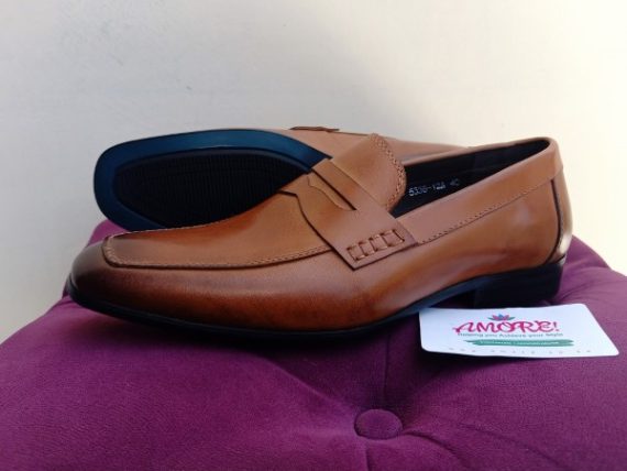 Cognac brown penny loafer