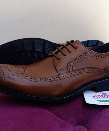 Dark brown oxford suit shoe