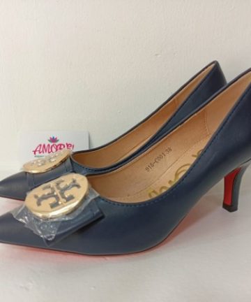 Darl blue kitten heel with front buckle