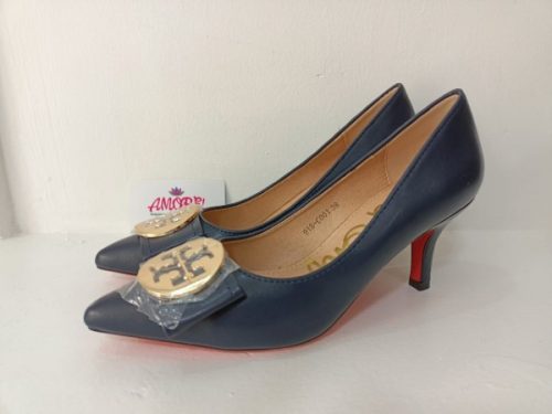 Darl blue kitten heel with front buckle