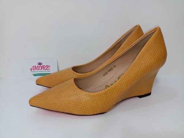 mustard yellow wedge