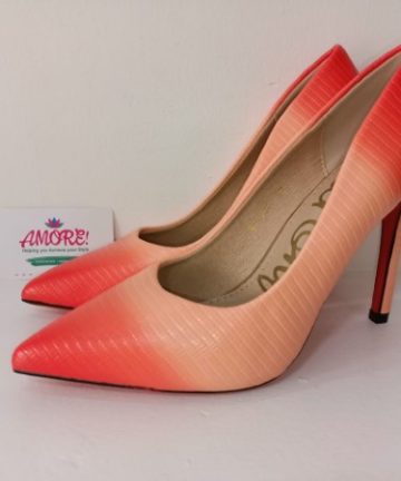 Ombre orange and peach heel