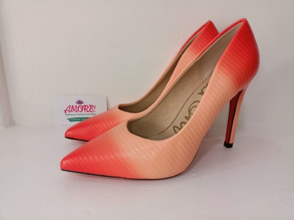 Ombre orange and peach heel