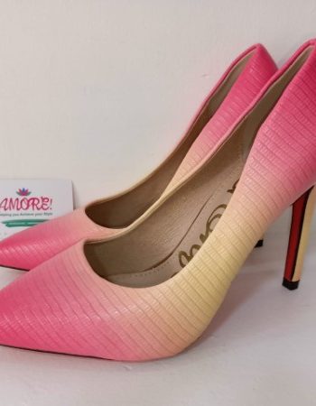 Ombre pink and light yellow heel