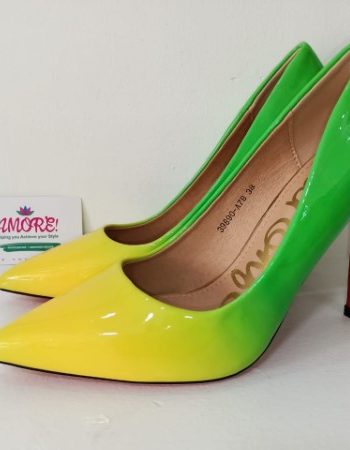 Ombre yellow and green heel