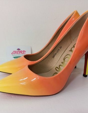 Ombre yellow and orange heel