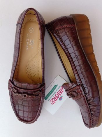 Maroon loafer wedge