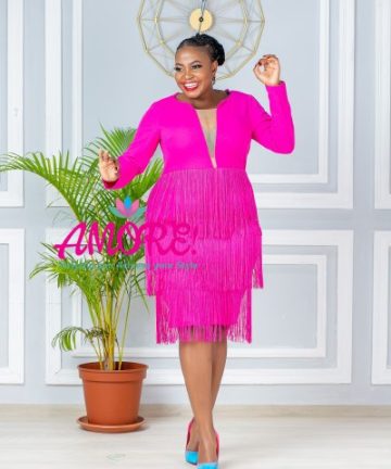 Pink bodycon with frills