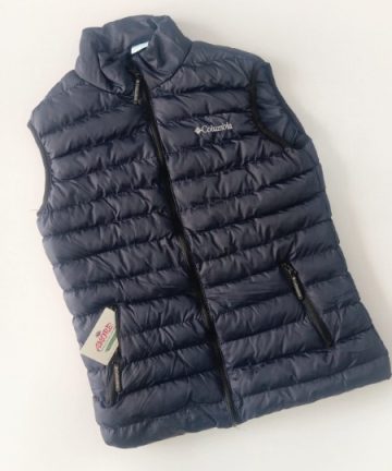 blue puffer jacket