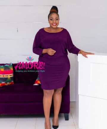 Dark purple shift dress