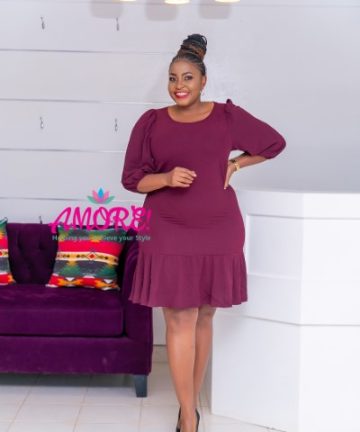 Maroon mermaid midi dress