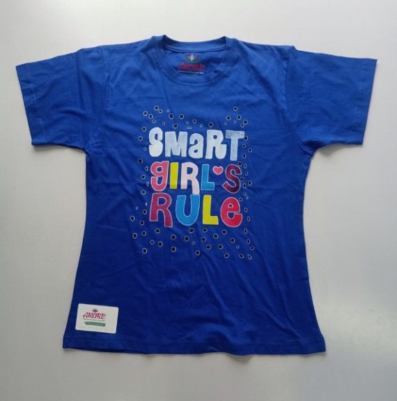 Blue smart girl tee