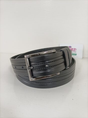 Black Middle Braided Leather Belt 1