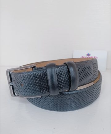 Black Weaved Leather Belt 1