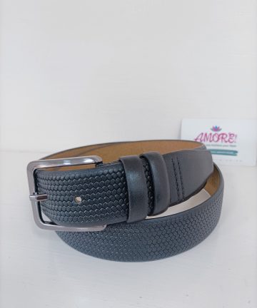 Black Weaved Leather Belt 2