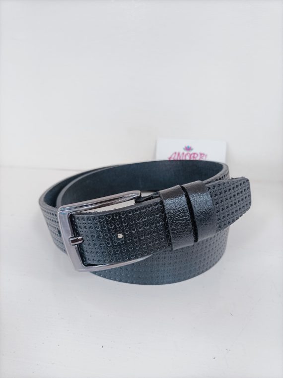 Black Weaved Leather Belt 3