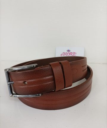 Brown Middle Braided Leather Belt 1