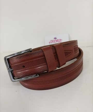 Brown Middle Braided Leather Belt 2