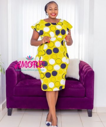 Lime Green Navy Blue Dress