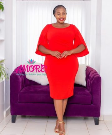 Red Dress With Slitted Sleeves