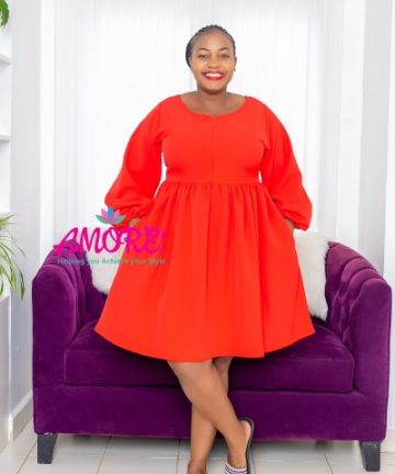 Red Maternity Breastfeeding Dress 1