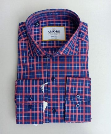 Blue Red big checkered long sleeve shirt