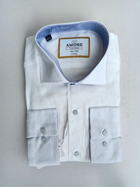 White linen long sleeve shirt
