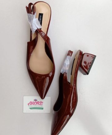 Maroon sling back heel
