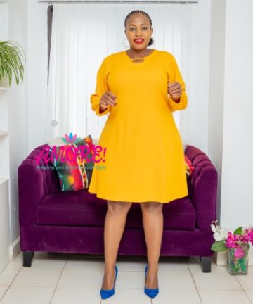 Mustard long sleeved dress
