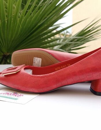 Red chunky heel