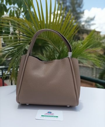 Small top handle brown bag