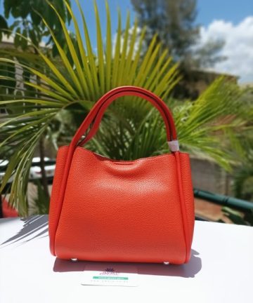 Small top handle orange bag