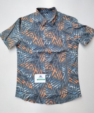 Grey floral short sleeve shirt